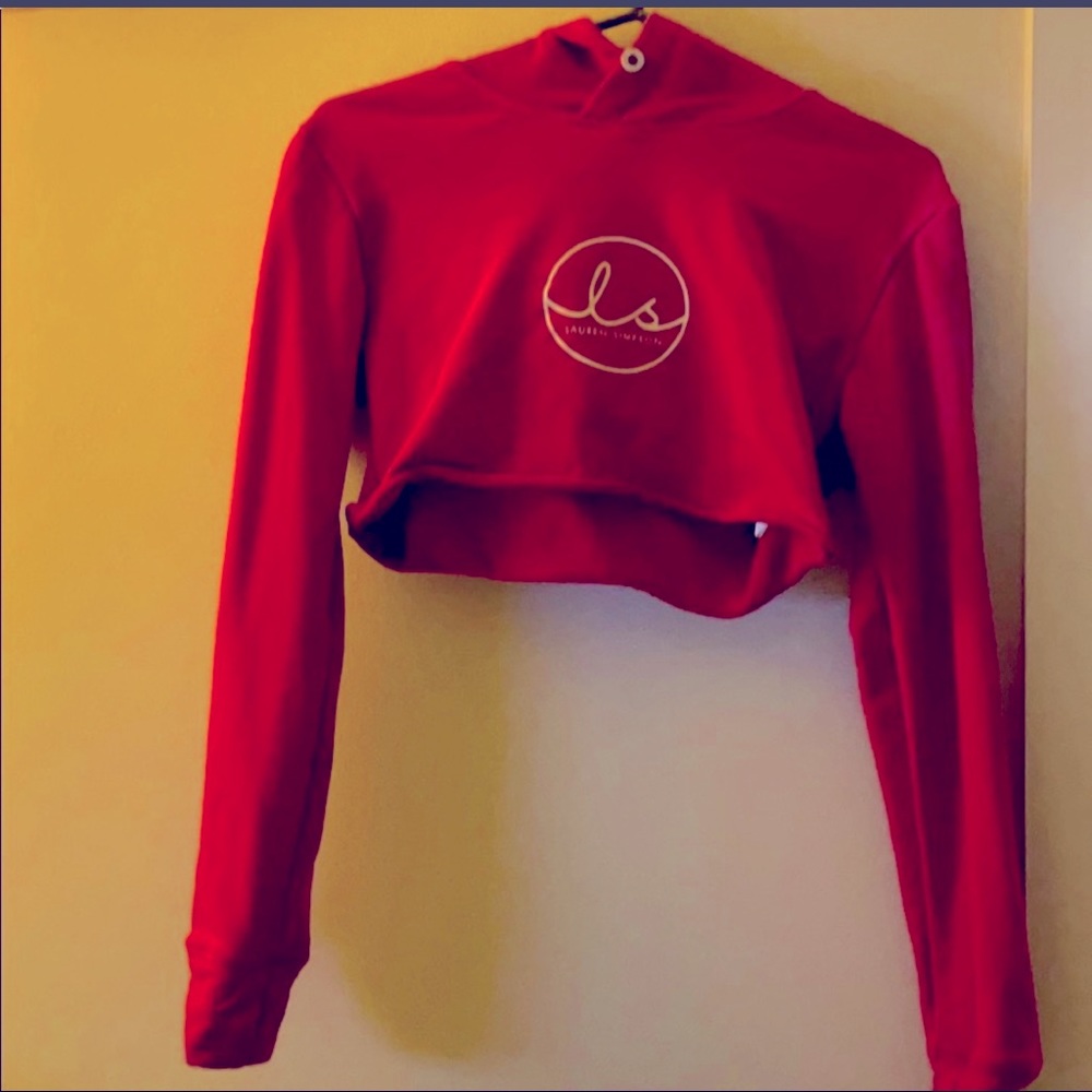 Ryderwear crop hoodie in size small & red